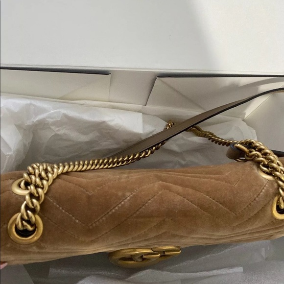 Gucci tan velvet Medium marmont - Picture 7 of 8
